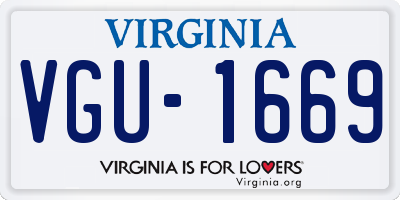 VA license plate VGU1669
