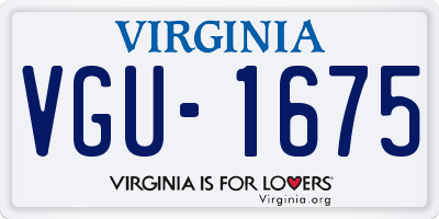 VA license plate VGU1675