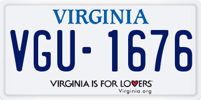 VA license plate VGU1676