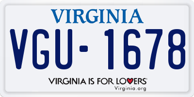 VA license plate VGU1678