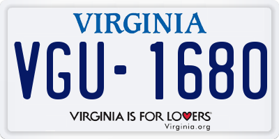 VA license plate VGU1680