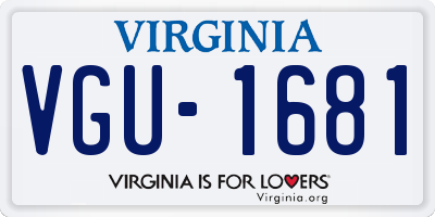 VA license plate VGU1681