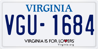 VA license plate VGU1684