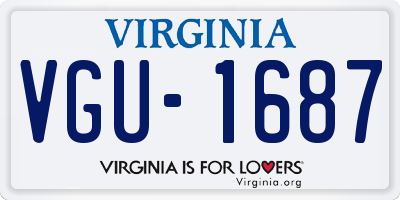 VA license plate VGU1687