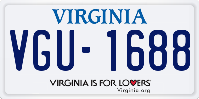 VA license plate VGU1688