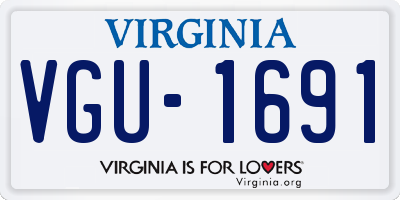 VA license plate VGU1691