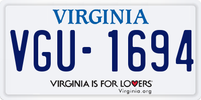 VA license plate VGU1694