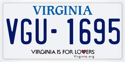 VA license plate VGU1695