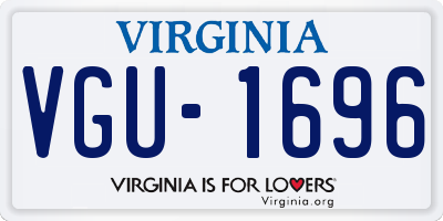 VA license plate VGU1696