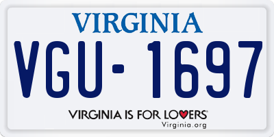VA license plate VGU1697
