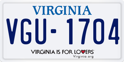 VA license plate VGU1704