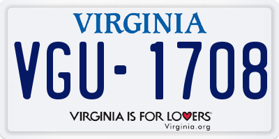 VA license plate VGU1708