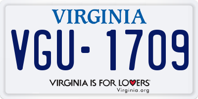 VA license plate VGU1709