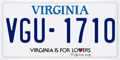 VA license plate VGU1710