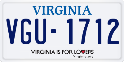 VA license plate VGU1712
