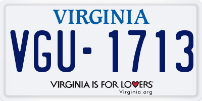 VA license plate VGU1713