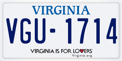 VA license plate VGU1714
