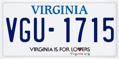 VA license plate VGU1715