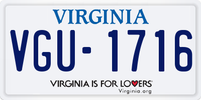 VA license plate VGU1716