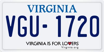 VA license plate VGU1720