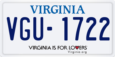 VA license plate VGU1722