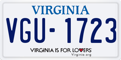 VA license plate VGU1723