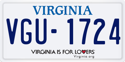 VA license plate VGU1724