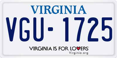 VA license plate VGU1725