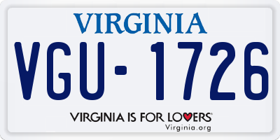 VA license plate VGU1726