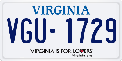VA license plate VGU1729