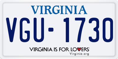 VA license plate VGU1730