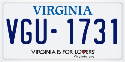 VA license plate VGU1731
