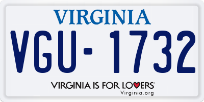 VA license plate VGU1732