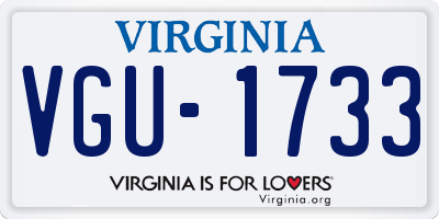 VA license plate VGU1733