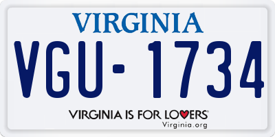 VA license plate VGU1734