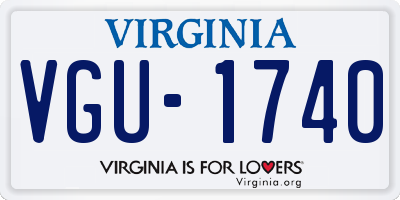 VA license plate VGU1740