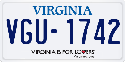VA license plate VGU1742