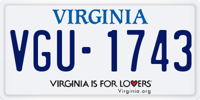 VA license plate VGU1743