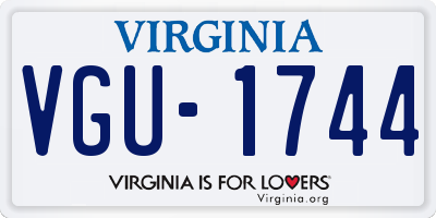VA license plate VGU1744