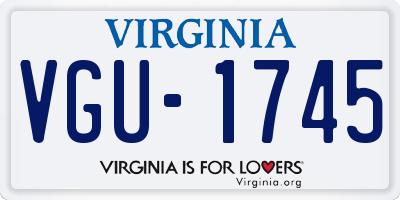 VA license plate VGU1745