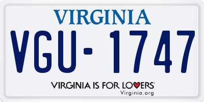 VA license plate VGU1747