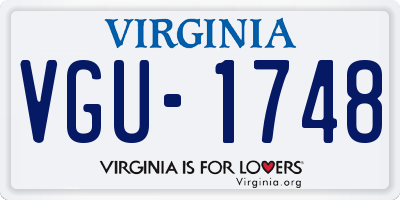 VA license plate VGU1748