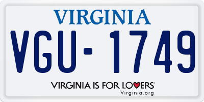 VA license plate VGU1749