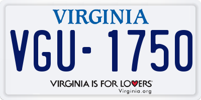 VA license plate VGU1750