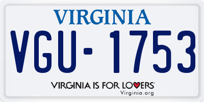 VA license plate VGU1753
