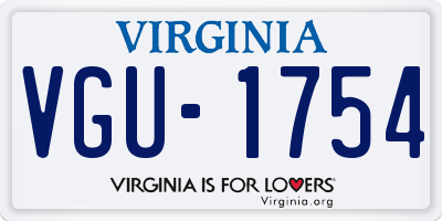 VA license plate VGU1754