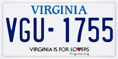 VA license plate VGU1755