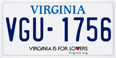 VA license plate VGU1756