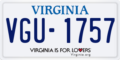 VA license plate VGU1757