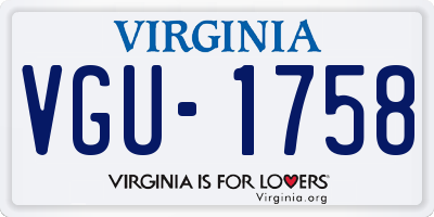VA license plate VGU1758